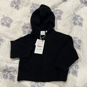 Zara new Knit zip up hoodie BABY 9-12 month